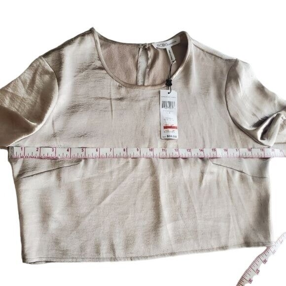 BCBGeneration womens Metallic Crop Top Size Medium nwt fair condition see pics - Picture 4 of 13